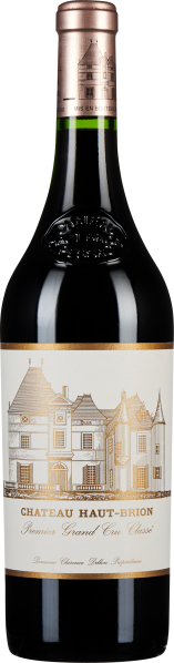 Dunkle Weinflasche mit einem detailreichen Etikett, das ein elegantes Schloss in Goldtönen zeigt. Die Flasche ist von einem edlen, metallischen Folienhalsband in Kupferfarbe gekrönt.