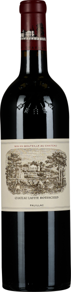 Dunkle Weinflasche mit rotem Korken und illustriertem Etikett.