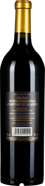 Weinflasche mit schwarzem Etikett und goldener Kapsel.