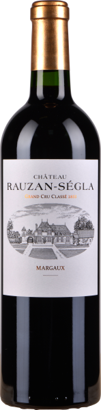 Eine elegante Weinflasche mit schwarzem Glas und goldener Kapsel. Das Etikett zeigt eine stilvolle Illustration eines Weinguts, eingerahmt von klassischen Schriftzügen.