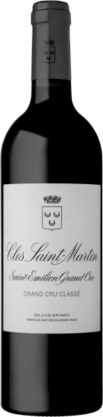 Eine elegante, dunkelgrüne Weinflasche mit einer weißen, minimalistischen Etikettierung. Die Etikettierung weist schwarze, elegante Schrift mit einem Wappen auf.