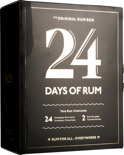 Schwarze Box mit großem weißem "24", goldenen Akzenten und strukturierter Oberfläche.