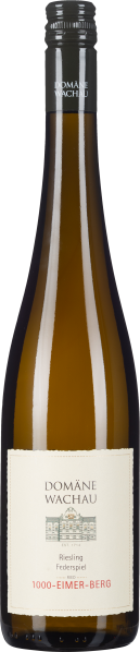 Braune Weinflasche mit cremefarbenem Etikett und schwarzem Schraubverschluss.