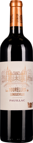 Dunkelbraune Weinflasche mit kupferfarbenem Schraubverschluss, verziert mit einem detaillierten Etikett, das eine Illustration eines traditionellen Gebäudes in einem rötlich-braunen Farbton zeigt.