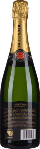 Grüne Weinflasche mit goldener Kapsel und rotem Siegel auf schwarzem Etikett.