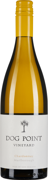 Eine schlanke Weinflasche mit gelbem Schraubverschluss und einem eleganten, weißen Etikett.