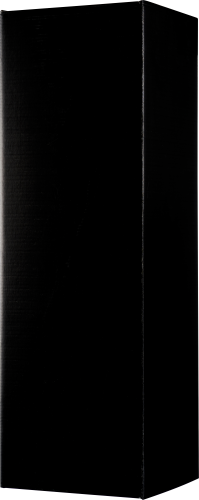 Dunkle, minimalistische Verpackung eines Weinprodukts.