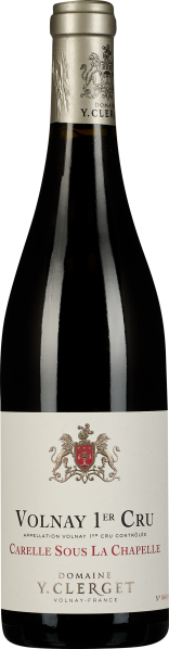 Dunkle Weinflasche mit elegantem Etikett, das ein detailliertes Wappen und schwarze sowie rote Schriftzüge zeigt. Die Flasche hat ein goldfarbenes Halskapsel-Design.