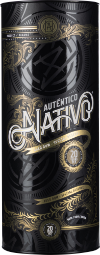 Schwarze Flasche mit goldenen Verzierungen und stilvollem Schriftzug.