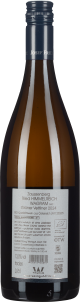 Braune Weinflasche mit dunkelblauem Schraubverschluss und detailliertem Etikett.