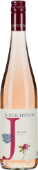 Roséweinflasche mit rotem Schraubverschluss und stilvollem Etikett.
