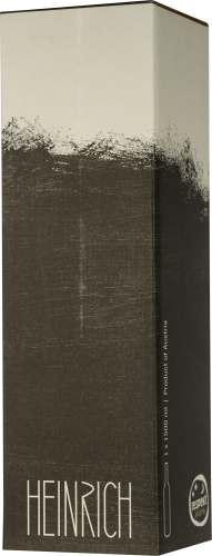 Braune Weinverpackung mit abstraktem, künstlerisch gestaltetem schwarzen und weißen Design.