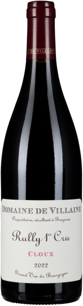 Dunkle Weinflasche mit rotem Kapselverschluss und elegantem weißen Etikett.