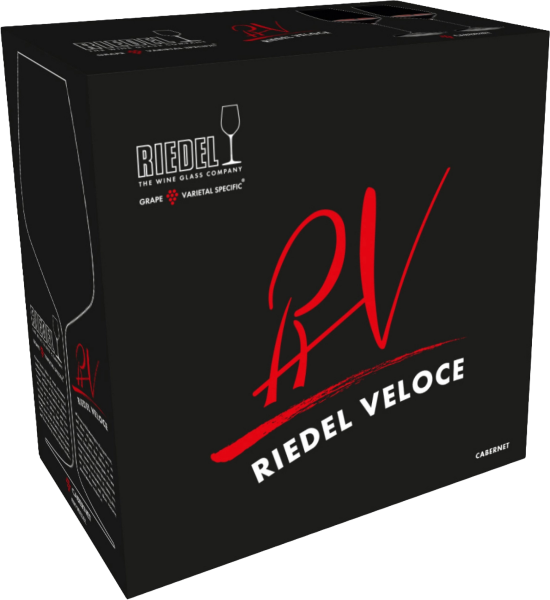 Eine schwarze Box mit stilisiertem, großem roten Schriftzug "RV" und weißem Text. Elegant gestaltet, deutet auf hochwertigen Inhalt hin.