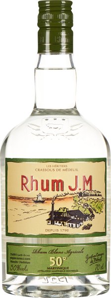 Eine klare Flasche mit olivgrünem Verschluss und detailliertem, buntem Etikett, das eine idyllische Landschaftsszene zeigt.