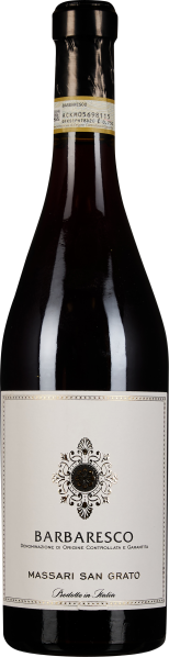 Dunkle Weinflasche mit elegantem Etikett, das ein kunstvolles schwarzes und goldenes Emblem zeigt.