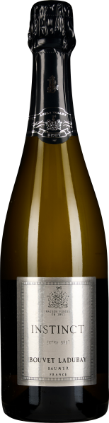 Die Flasche zeigt einen Schaumwein mit dunkelgrünem Glas und eleganter, silberner Etikettierung. Der Flaschenhals ist in glänzendem Schwarz mit passenden silbernen Akzenten gestaltet.