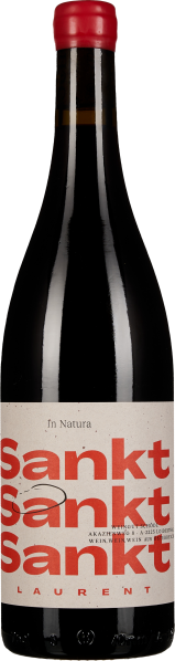 Dunkle Weinflasche mit rotem Verschluss, einem cremefarbenen Etikett und auffälliger roter Schrift.