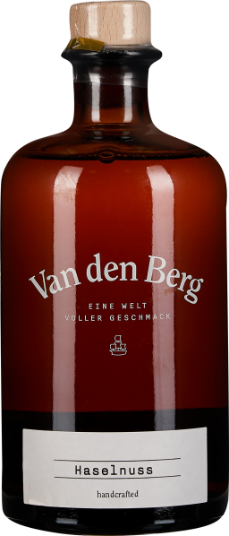 Braune Glasflasche mit Holzverschluss, elegantes Design, minimalistische Beschriftung in weißer Schrift; klare Linien und hochwertige Verarbeitung.