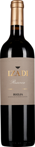 Dunkle Weinflasche mit goldener Halskapsel, schlichtem beige-goldenem Etikett und edler Ausstrahlung.