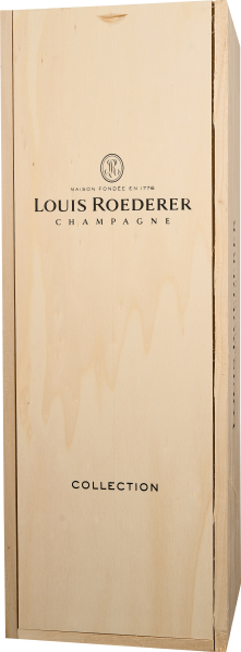 Holzkiste mit schlichter, eleganter Gravur auf der Vorderseite.