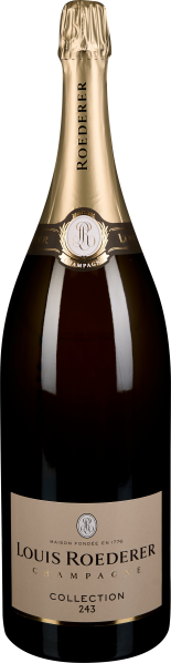 Champagnerflasche mit eleganter goldener Folie und schlichtem Etikett.