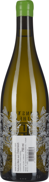 Klarglasflasche mit dekorativem, floralen Muster und grünem Verschluss.