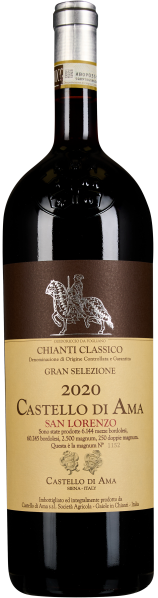 Dunkle Weinflasche mit elegantem, golden-beigefarbenem Etikett und Prägung.