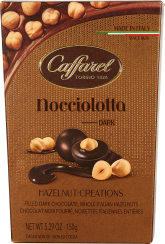 Braune Verpackung mit dunkler Schokolade und Haselnüssen, italienisches Design.