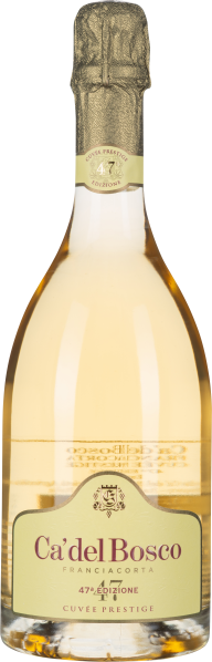Eine elegante Sektflasche mit goldener Folie am Hals und einem sanften, hellgelben Inhalt. Das Etikett ist in einem weichen Creme-Ton mit weinroten Schriftzügen gestaltet.