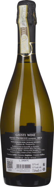 Schlanke, elegante Flasche mit schwarzem Etikett und goldenen Akzenten.