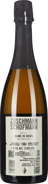 Klarglasflasche mit schwarzer Folie und modernem Etikett.