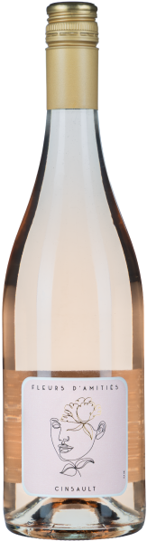 Roséweinflasche mit goldenem Schraubverschluss und elegantem Etikett im minimalistischen Design.