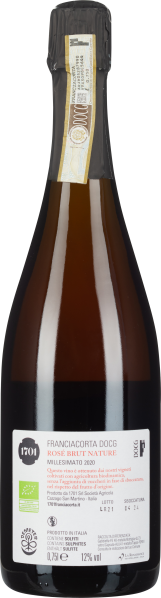 Braune Glasflasche mit weißem Etikett und schwarzem Verschluss.