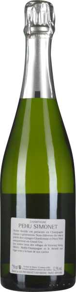 Grüne Flasche mit silbernem Verschluss, schlichtes Etikett, enthält Schaumwein.