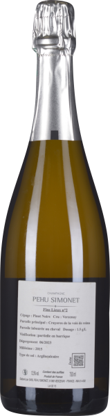 Flasche mit goldener Flüssigkeit und silbernem Verschluss, Etikett auf der Vorderseite.