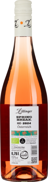 Roséweinflasche mit weißem Schraubverschluss und grünem Etikettendesign.