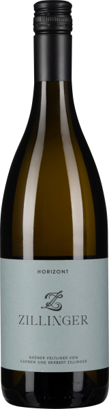 Braune Weinflasche mit schwarzem Schraubverschluss und hellblauem Etikett.