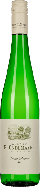 Grüne Weinflasche mit cremefarbenem Etikett und Schraubverschluss, klassische Form mit elegantem Design.