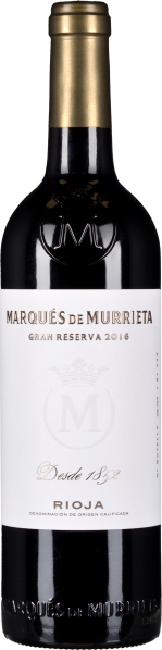 Die Weinflasche zeigt ein elegantes Design mit einer dunkelroten Farbe. Das Etikett ist in weißen und goldenen Tönen gehalten, was einen klassischen und hochwertigen Eindruck vermittelt.