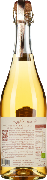 Transparente Sektflasche mit goldener Flüssigkeit und Korkverschluss, elegante Gestaltung.