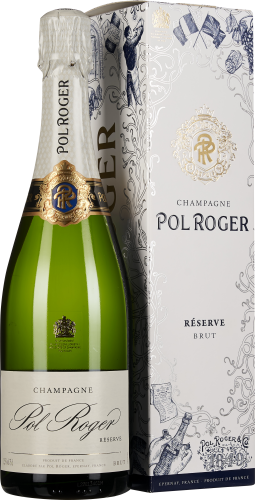 Flasche Champagner mit grünem Glas und goldenen Akzenten, daneben eine elegante, weiß verzierte Verpackung mit Illustrationen und goldenen Details.