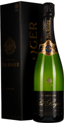 Grüne Champagnerflasche mit elegantem, schwarzem Etikett und goldenen Verzierungen, daneben eine schwarze, luxuriös aussehende Verpackung mit goldenen Elementen.