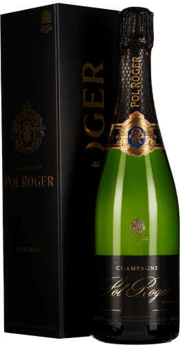 Grüne Champagnerflasche mit elegantem, schwarzem Etikett und goldenen Verzierungen, daneben eine schwarze, luxuriös aussehende Verpackung mit goldenen Elementen.