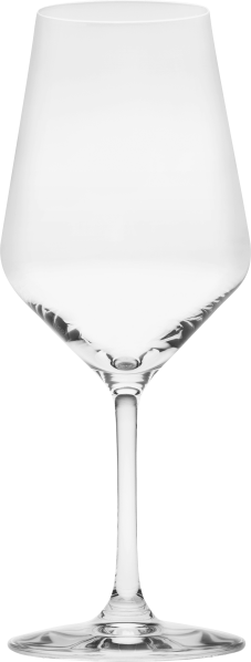 Elegantes Weinglas mit langem Stiel, klarer Kelchform und glatter, transparenter Oberfläche.