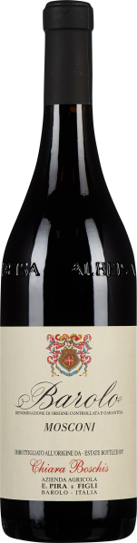 Dunkle Weinflasche mit elegantem Etikett, das ein Wappen und geschwungene Schriftzüge zeigt.