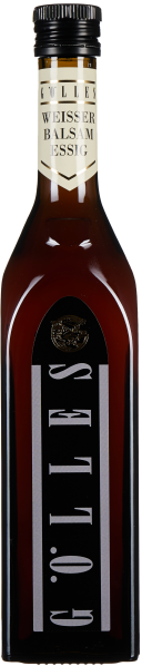 Braune Glasflasche mit schwarzem Schraubverschluss, abgerundet-schlichter Form. Schlichtes Etikett in Weiß und Schwarz mit edlem Schriftzug.