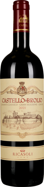 Flasche Rotwein mit dunkelrotem Etikett und goldenen Verzierungen, darunter eine feine Zeichnung einer Burg. Der Hals ist mit einer dunkelroten Kapsel versehen, die ebenfalls goldene Details aufweist.