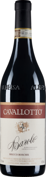 Flasche Rotwein mit dunkelrotem Etikett, goldener Banderole am Flaschenhals und stilvollem Schriftzug.