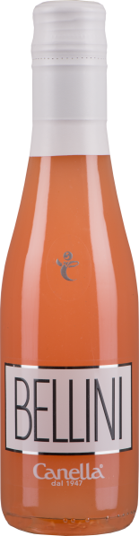 Kleines, rundes Fläschchen mit schimmerndem, pfirsichfarbenem Inhalt und weißem Schraubverschluss.